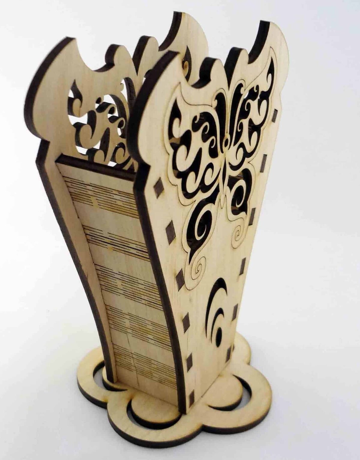 Σετ των 2 Intra απο ξύλο plywood 3mm-4mm πάχος – Λίμα γλάστρας για μολυβοθήκη πεταλούδας Βούρτσα θήκης 40x40 cm INTRAVECTRY-MY556286