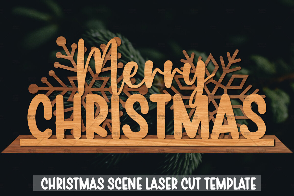 Σετ των 2 Intra απο ξύλο plywood 3mm-4mm πάχος Χριστουγεννιάτικη Σκηνή Δίασταση 15x15 cm INTRAFABR-106402964