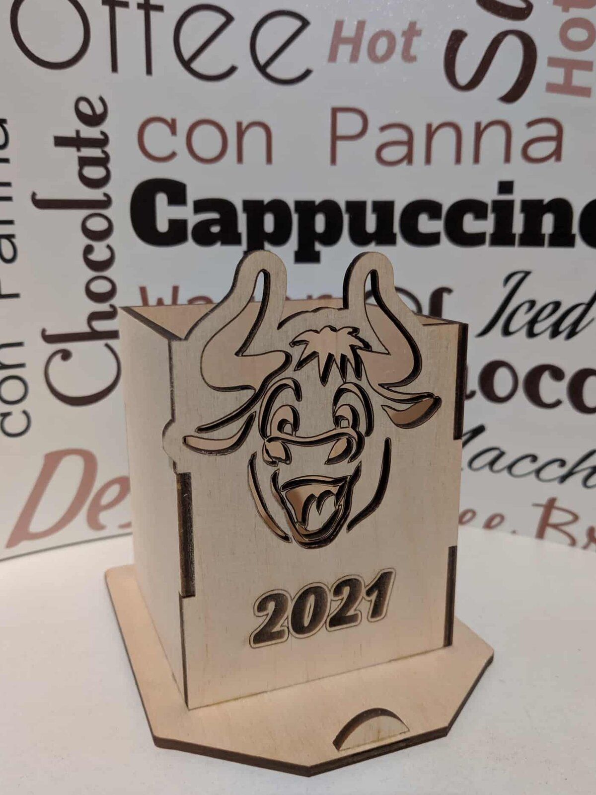 Σετ των 2 Intra απο ξύλο plywood 3mm-4mm πάχος – Ξύλινη θήκη για στυλό ταύρου για ξύλο γραφείου 12x15 cm INTRAVECTRY-MY558477