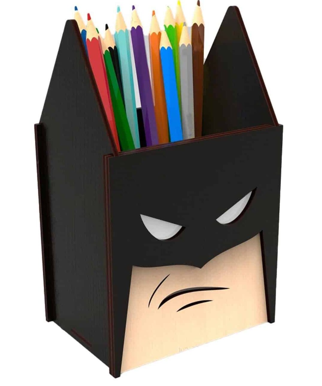 Σετ των 2 Intra απο ξύλο plywood 3mm-4mm πάχος – ξύλο Batman Superhero Pencil Box for Kids 30x30 cm INTRAVECTRY-MY558494