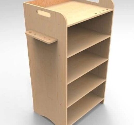 Intra απο ξύλο plywood 3mm-4mm πάχος – Ξύλινη σχάρα αποθήκευσης γραφείου 5 επιπέδων με ξύλο λαβών 40x45 cm INTRAVECTRY-MY556316