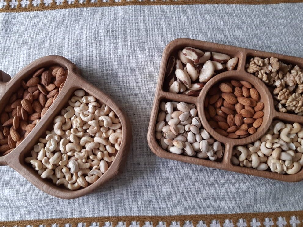 Intra απο ξύλο plywood 3mm-4mm πάχος – Διαιρεμένος δίσκος αποξηραμένων φρούτων και ξηρών καρπών ξύλο συσκευασίας 2 30x30 cm INTRAVECTRY-MY559104