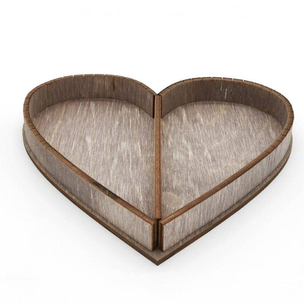 Σετ των 2 Intra απο ξύλο plywood 3mm-4mm πάχος – ξύλο διαιρεμένου δίσκου σε σχήμα καρδιάς 12x15 cm INTRAVECTRY-MY556330