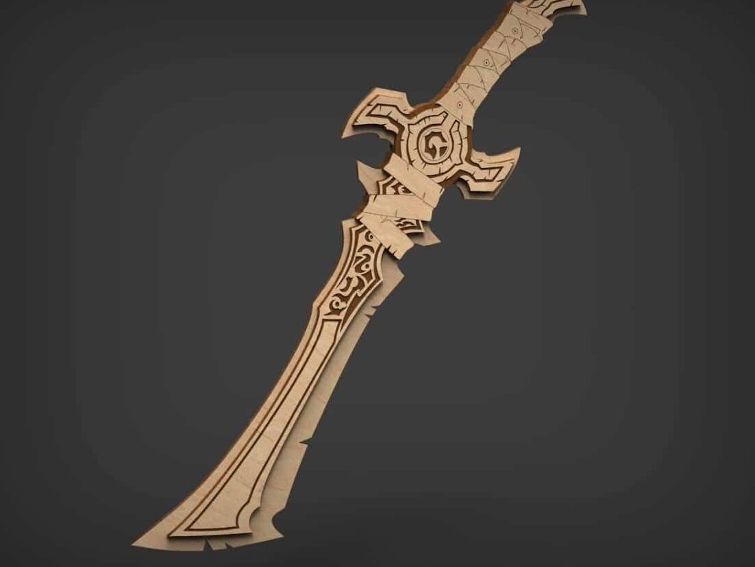 Intra απο ξύλο plywood 3mm-4mm πάχος – ξύλο Ξύλινο Σπαθί Fantasy 20x25 cm INTRAVECTRY-MY561574