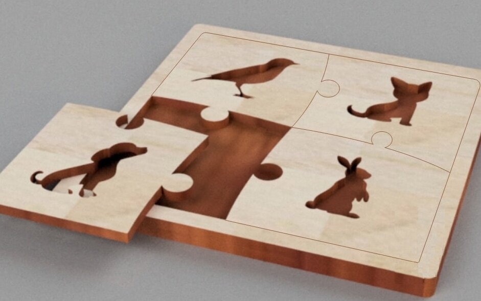 Intra απο ξύλο plywood 3mm-4mm πάχος – ξύλο ξύλινο παιχνίδι παζλ για νήπια 45x50 cm INTRAVECTRY-MY556338