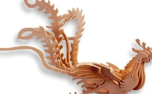 Intra απο ξύλο plywood 3mm-4mm πάχος – ξύλο 3D παζλ Phoenix Wooden Bird 45x50 cm INTRAVECTRY-MY556341