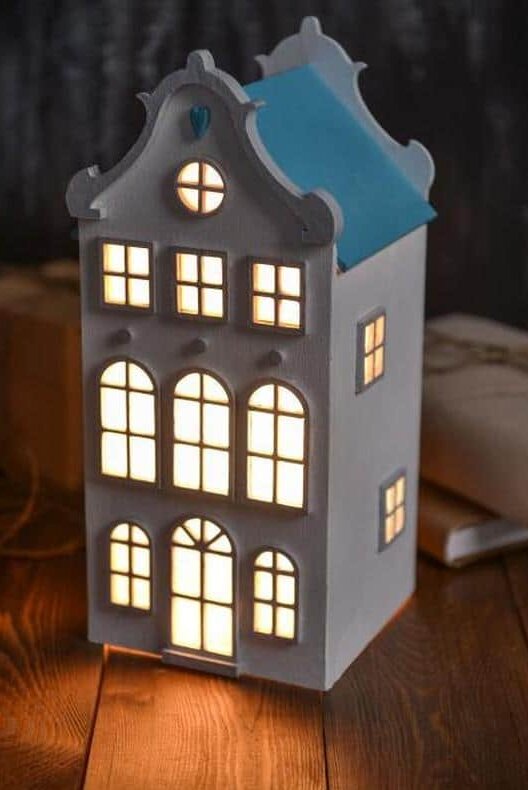 Intra απο ξύλο plywood 3mm-4mm πάχος – ξύλο Dutch House Night Light Lamp 40x45 cm INTRAVECTRY-MY557457