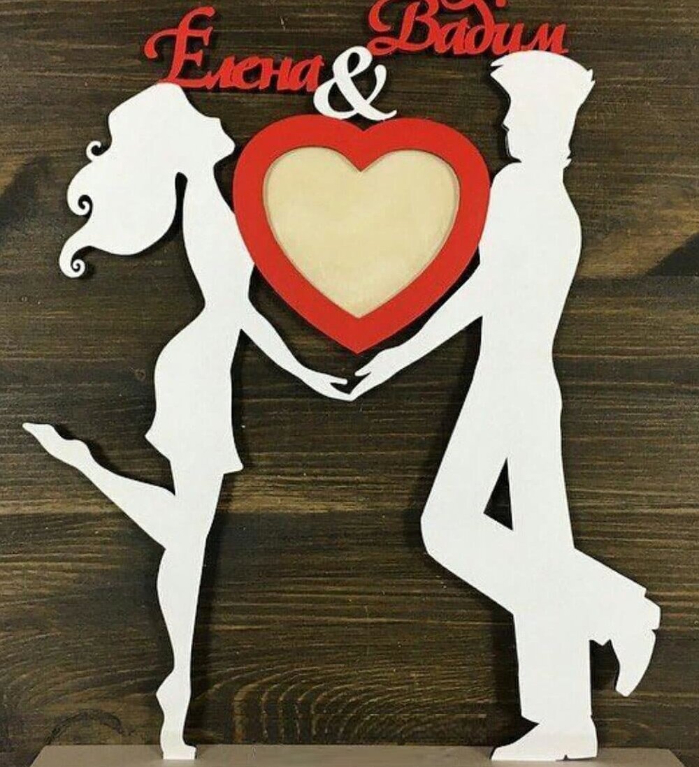 Σετ των 2 Intra απο ξύλο plywood 3mm-4mm πάχος – ξύλο κορνίζας φωτογραφίας με τα χέρια του ζευγαριού 35x40 cm INTRAVECTRY-MY558120