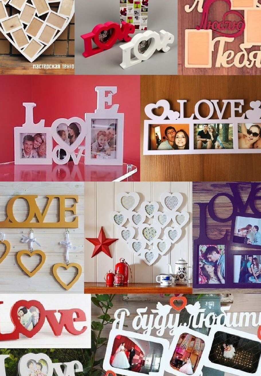 Σετ των 2 Intra απο ξύλο plywood 3mm-4mm πάχος – Συλλογή δώρων για την ημέρα του Αγίου Βαλεντίνου με κορνίζες φωτογραφιών για ζευγάρια 35x40 cm INTRAVECTRY-MY560613