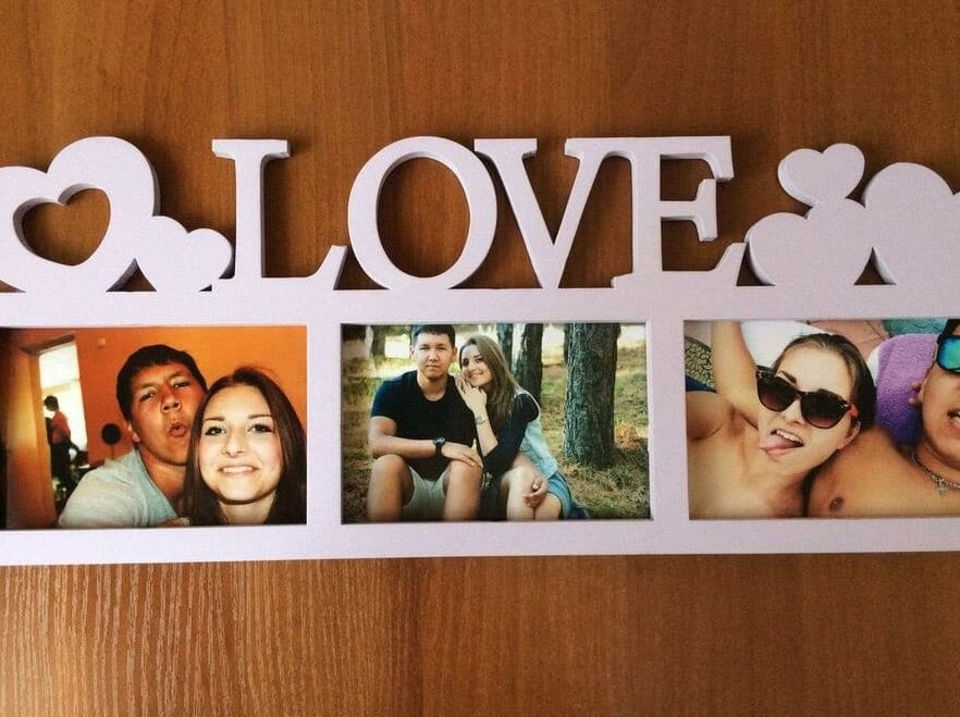 Σετ των 2 Intra απο ξύλο plywood 3mm-4mm πάχος – Επιτοίχιο ξύλο κορνίζας Love Couple 30x30 cm INTRAVECTRY-MY560617