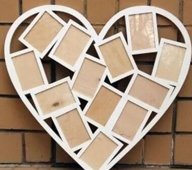 Σετ των 2 Intra απο ξύλο plywood 3mm-4mm πάχος – ξύλο πολλαπλών κορνίζων σε σχήμα καρδιάς 35x40 cm INTRAVECTRY-MY558665