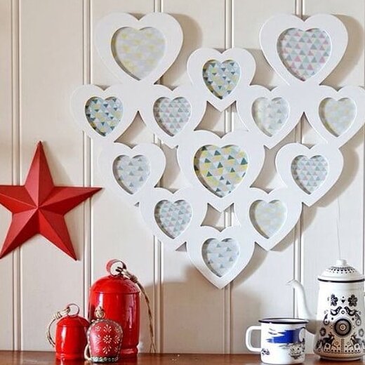 Σετ των 2 Intra απο ξύλο plywood 3mm-4mm πάχος – ξύλο κορνίζας φωτογραφιών κολάζ Love Heart 25x30 cm INTRAVECTRY-MY558667