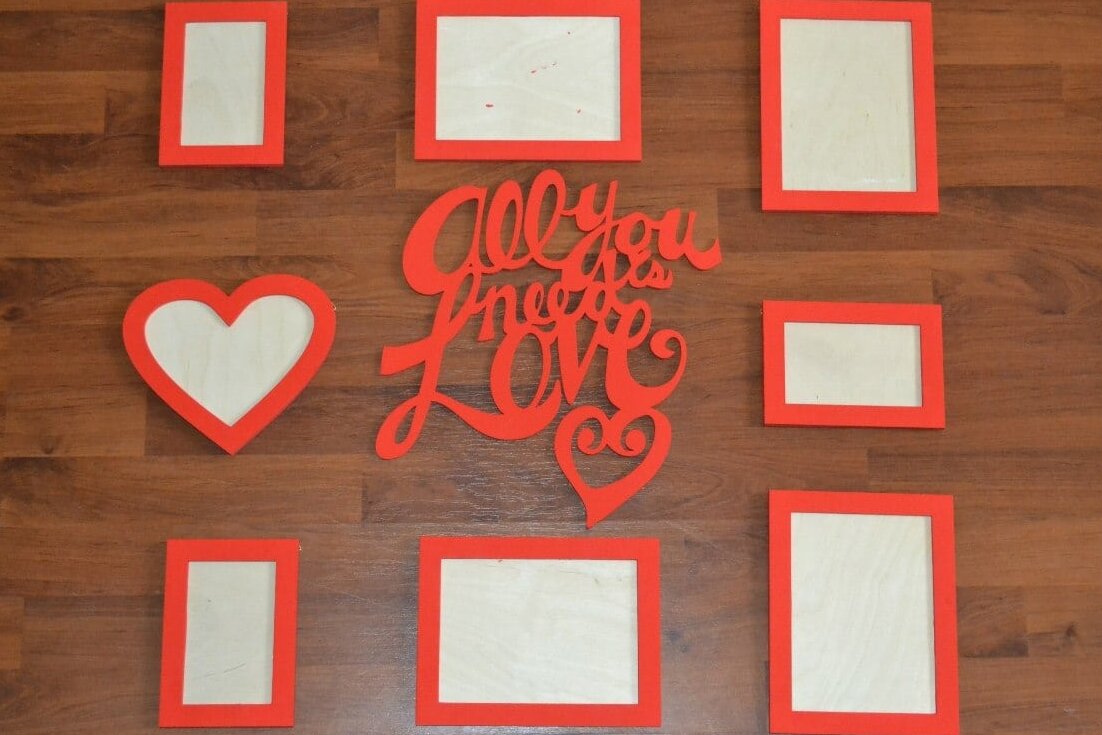 Σετ των 2 Intra απο ξύλο plywood 3mm-4mm πάχος – Το μόνο που χρειάζεστε είναι ξύλο κορνίζες αγάπης 40x40 cm INTRAVECTRY-MY558132