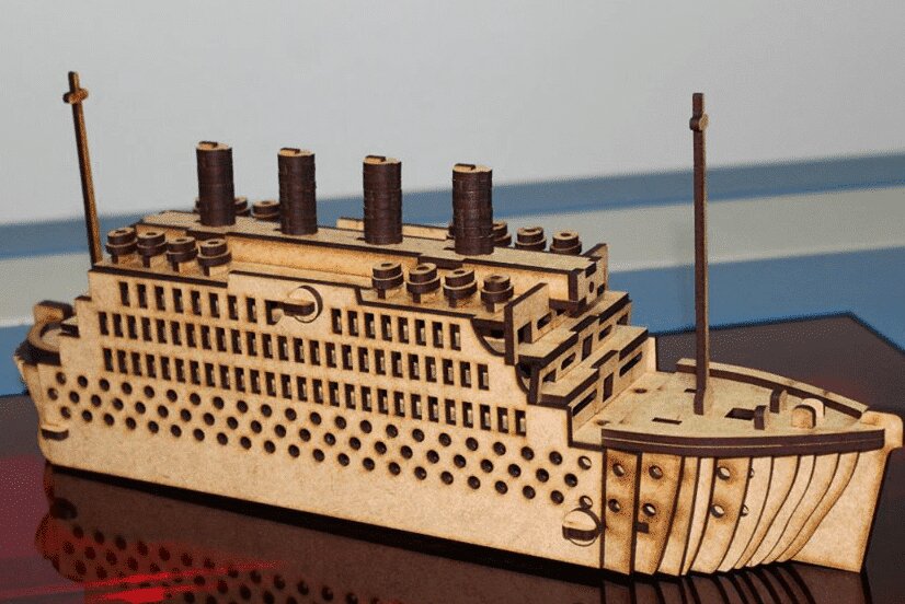 Σετ των 2 Intra απο ξύλο plywood 3mm-4mm πάχος – Σετ μοντέλου 3D ξύλινου παζλ Titanic Ship 45x50 cm INTRAVECTRY-MY556430