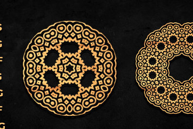 Σετ των 2 Intra απο ξύλο plywood 3mm-4mm πάχος – Διακόσμηση τοίχου Mandala Cut Laser Δίασταση  40x30 cm INTRAFABR-89387024