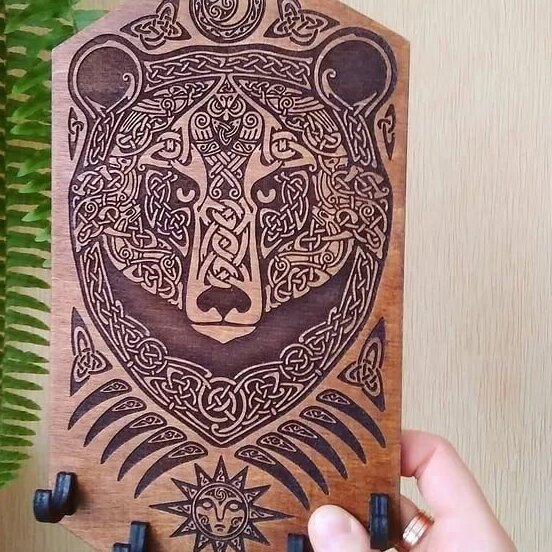 Intra απο ξύλο plywood 3mm-4mm πάχος – ξύλο Ξύλινο Χαραγμένο με Αρκούδα 20x25 cm INTRAVECTRY-MY561466