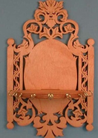 Intra απο ξύλο plywood 3mm-4mm πάχος – Ράφι τοίχου Fretwork με ξύλο θήκης κλειδιού 35x40 cm INTRAVECTRY-MY559208