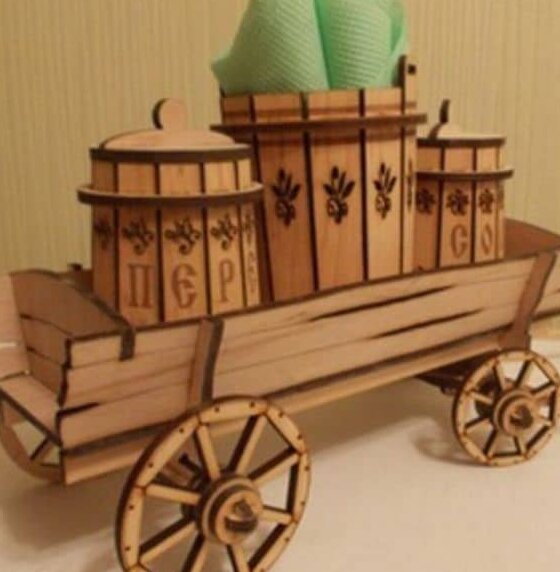 Intra απο ξύλο plywood 3mm-4mm πάχος – Ξύλινο καροτσάκι αλατοπίπερο με λίμα θήκης χαρτοπετσέτας 40x40 cm INTRAVECTRY-MY557763