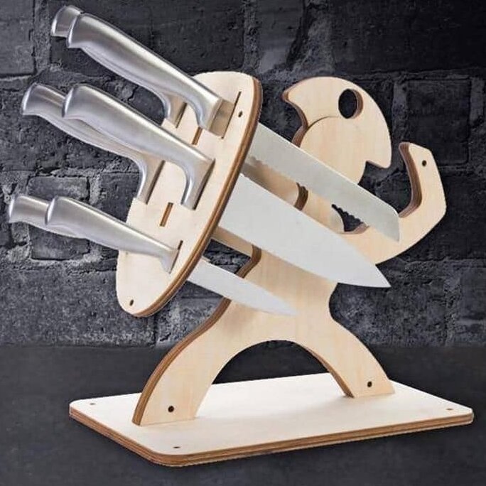 Intra απο ξύλο plywood 3mm-4mm πάχος – ξύλο Spartan Knife Block 45x50 cm INTRAVECTRY-MY556572