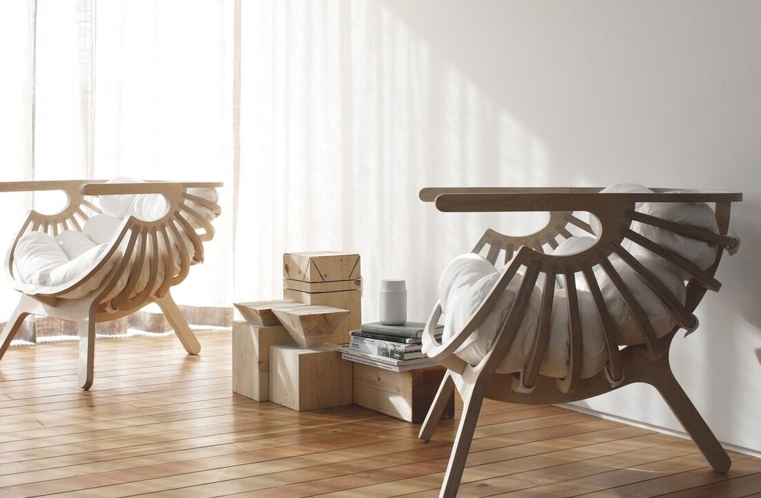 Σετ των 2 Intra απο ξύλο plywood 3mm-4mm πάχος – ξύλο πολυθρόνας Shell Lounge 50x60 cm INTRAVECTRY-MY556584