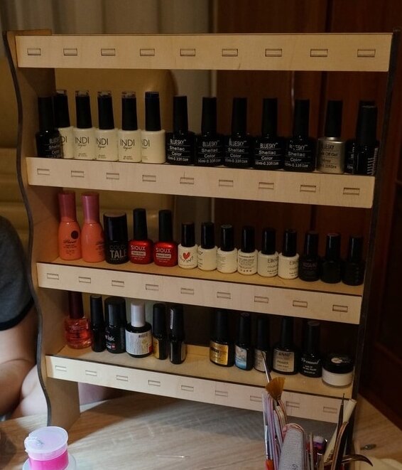 Intra απο ξύλο plywood 3mm-4mm πάχος – Βερνίκι νυχιών 4 επιπέδων λίμα τραπεζιού 40x45 cm INTRAVECTRY-MY556592