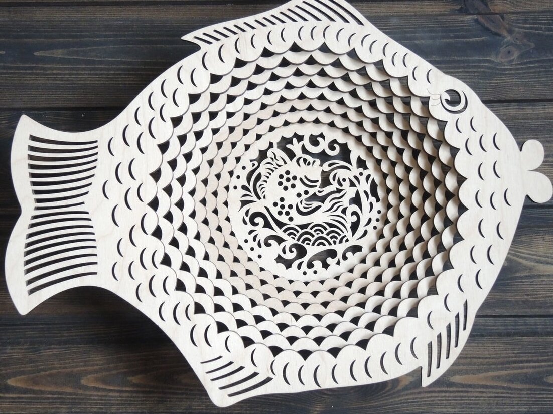 Σετ των 2 Intra απο ξύλο plywood 3mm-4mm πάχος – Ξύλινο πολυστρωματικό πιάτο χρυσόψαρου 25x25 cm INTRAVECTRY-MY556630