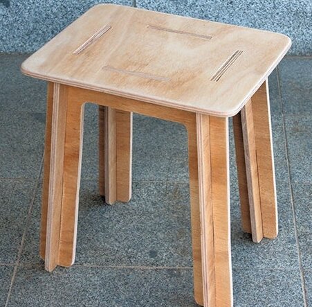 Intra απο ξύλο plywood 3mm-4mm πάχος – Απλό σκαμπό Knock Down από κόντρα πλακέ 50x60 cm INTRAVECTRY-MY556737