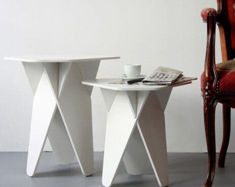 Σετ των 2 Intra απο ξύλο plywood 3mm-4mm πάχος – Ξύλινο Τραπέζι Wedge Side 35x40 cm INTRAVECTRY-MY556646