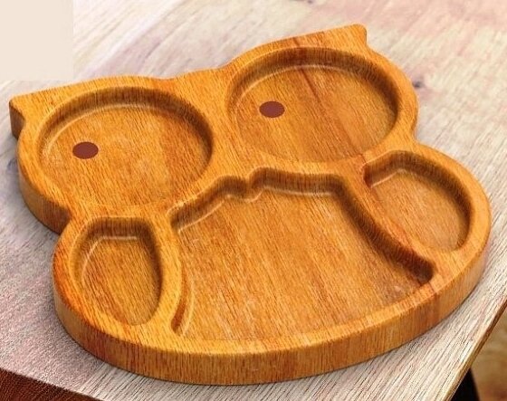 Intra απο ξύλο plywood 3mm-4mm πάχος – Ξύλινο παιδικό πιάτο σε σχήμα κουκουβάγιας 40x40 cm INTRAVECTRY-MY556656