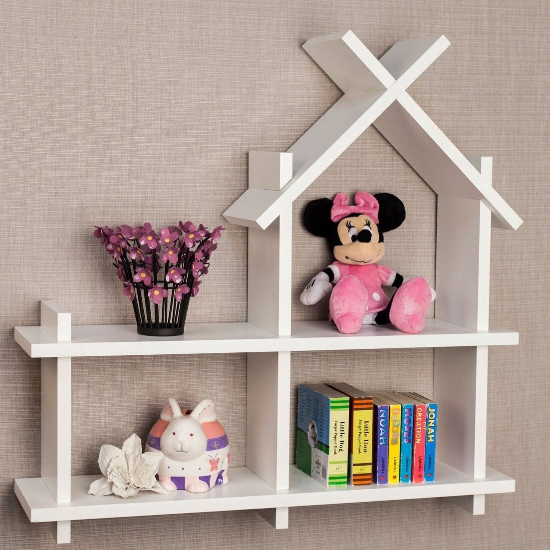 Intra απο ξύλο plywood 3mm-4mm πάχος – Ράφι τοίχου σε σχήμα σπιτιού 25x30 cm INTRAVECTRY-MY556673