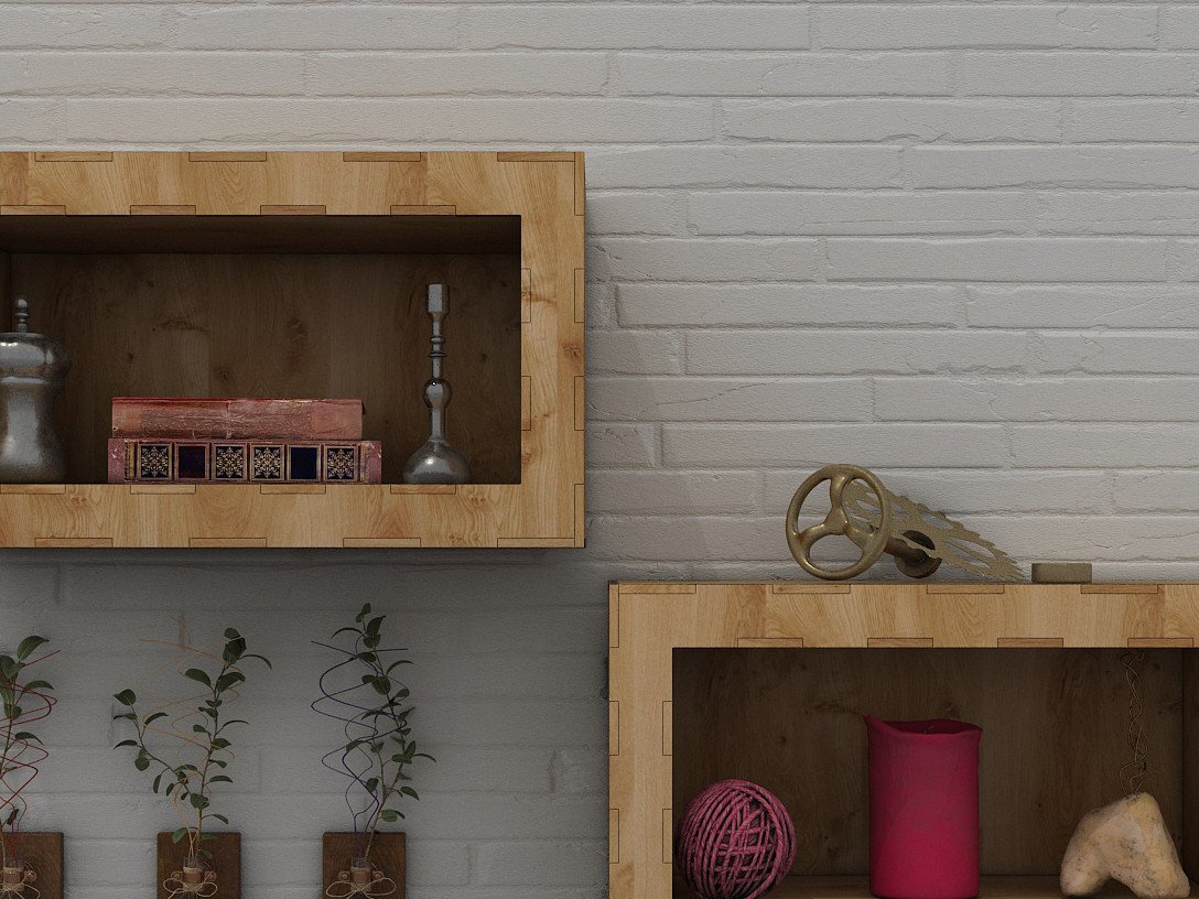 Σετ των 2 Intra απο ξύλο plywood 3mm-4mm πάχος –  ραφιών τοίχου Πρότυπα Glowforge Δίασταση  40x30 cm INTRAFABR-39948257