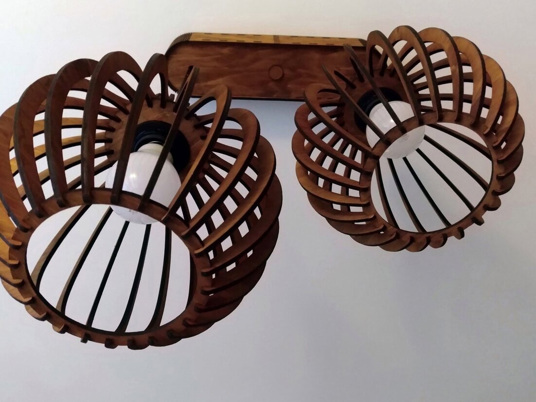 Intra απο ξύλο plywood 3mm-4mm πάχος – Διάταξη φωτιστικού φωτιστικού κρεμαστό κόντρα πλακέ 30x30 cm INTRAVECTRY-MY556691