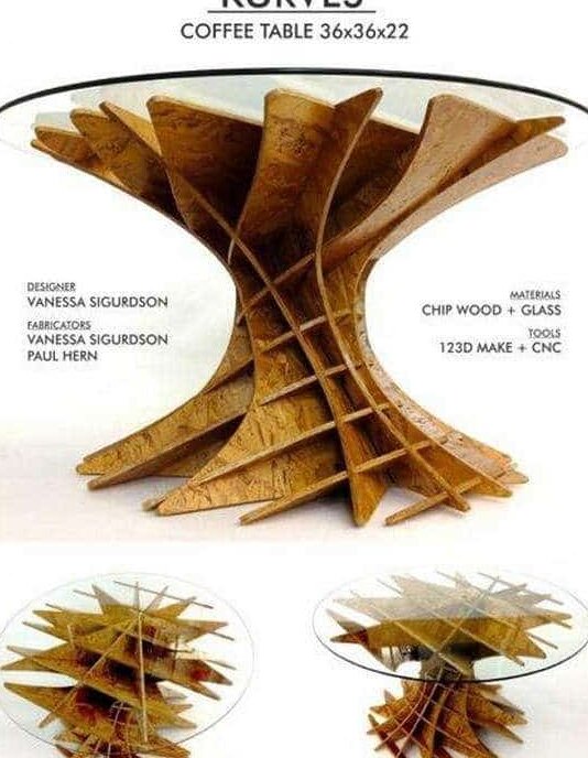 Intra απο ξύλο plywood 3mm-4mm πάχος – Τραπεζάκι σαλονιού Kurves Ξύλινο 25x30 cm INTRAVECTRY-MY556742