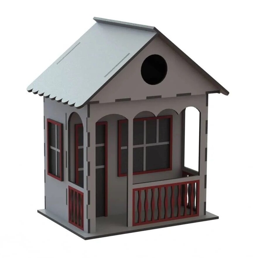 Intra απο ξύλο plywood 3mm-4mm πάχος – ξύλο τροφοδοσίας πουλιών σε σχήμα ξύλινου σπιτιού 20x20 cm INTRAVECTRY-MY557430