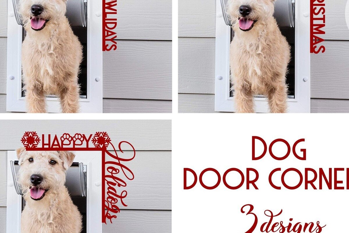 Σετ των 2 Intra απο ξύλο plywood 3mm-4mm πάχος – Υποδοχή σκύλου | Χριστουγεννιάτικη γωνιά πόρτας Δίασταση  20x20 cm INTRAFABR-36111962