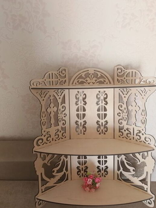 Intra απο ξύλο plywood 3mm-4mm πάχος – Ξύλινο γωνιακό ράφι για ξύλο εικονιδίων 12x15 cm INTRAVECTRY-MY559144