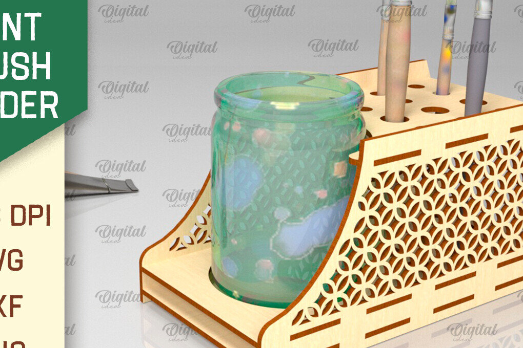 Σετ των 2 Intra απο ξύλο plywood 3mm-4mm πάχος – Στήριγμα πινέλου βαφής Δίασταση  20x20 cm INTRAFABR-98145676