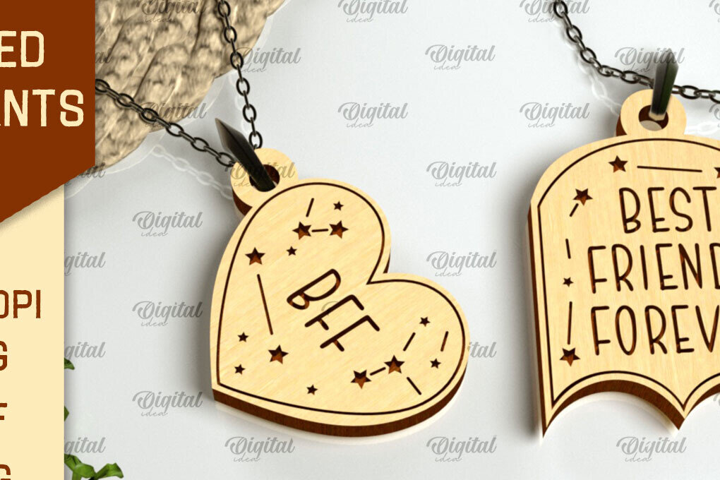 Σετ των 2 Intra απο ξύλο plywood 3mm-4mm πάχος – Ζευγάρι κρεμαστό κόψιμο με λέιζερ. Ξύλινο μενταγιόν Δίασταση  20x20 cm INTRAFABR-98654474