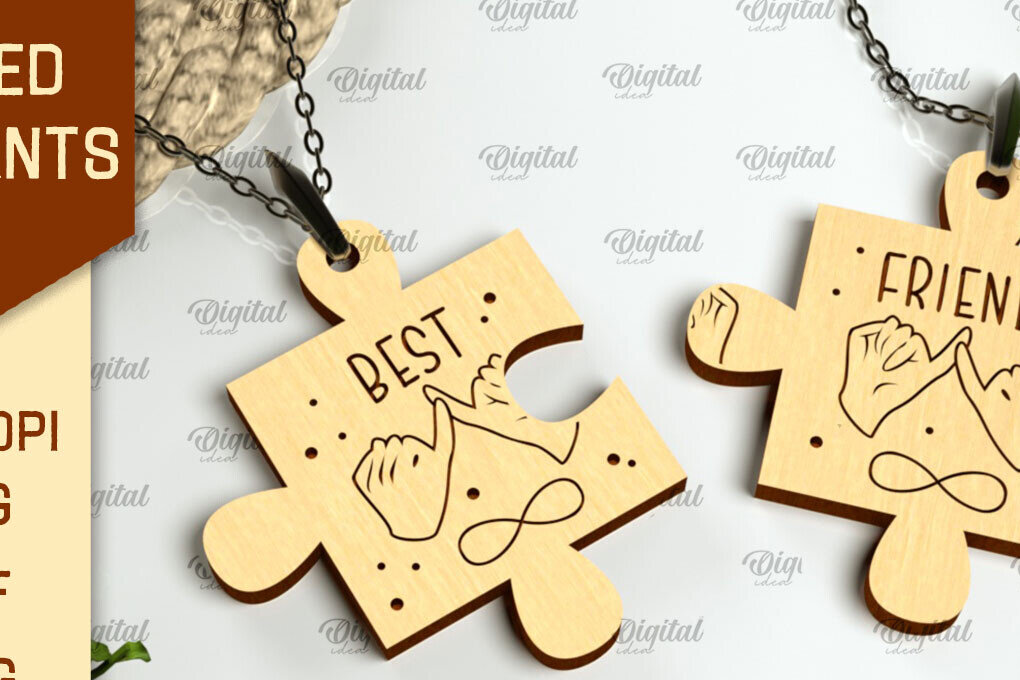 Σετ των 2 Intra απο ξύλο plywood 3mm-4mm πάχος – Ζευγάρι κρεμαστό κόψιμο με λέιζερ. Ξύλινο μενταγιόν Δίασταση  20x20 cm INTRAFABR-98654491