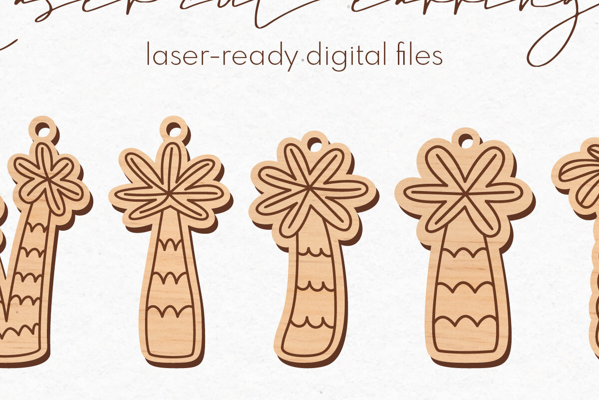 Σετ των 3 Intra απο ξύλο plywood 3mm-4mm πάχος – Πακέτο με σκουλαρίκια φοίνικα | Δίασταση  5x5 cm INTRAFABR-73210887