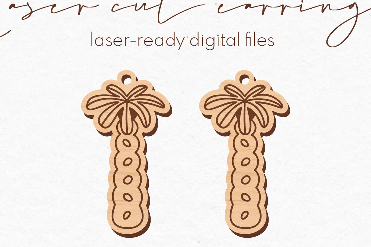 Σετ των 3 Intra απο ξύλο plywood 3mm-4mm πάχος – Σκουλαρίκια φοίνικα | Δίασταση  5x5 cm INTRAFABR-73820161