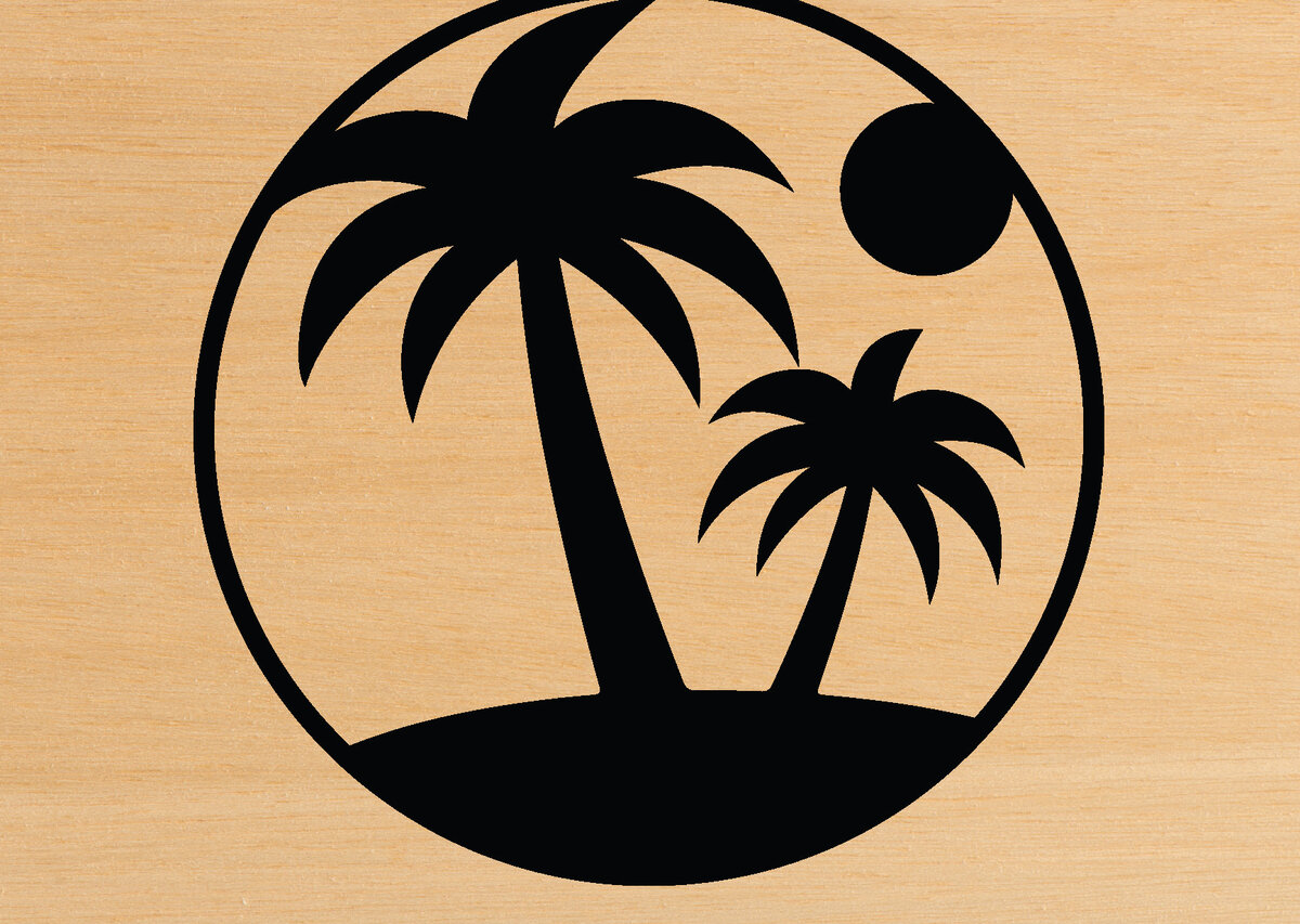 Intra απο ξύλο plywood 3mm-4mm πάχος – Palm Tree Metal Wall Art, Αρχείο κοπής με λέιζερ Δίασταση  40x30 cm INTRAFABR-64302909