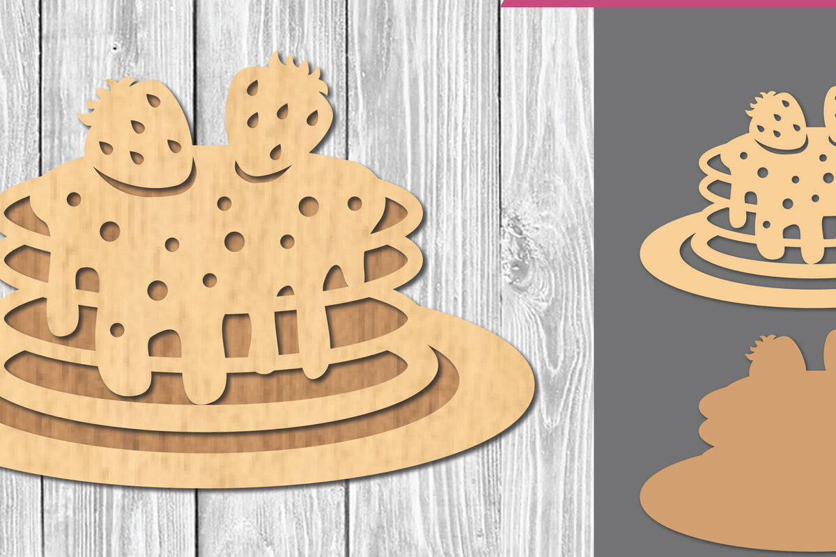 Σετ των 2 Intra απο ξύλο plywood 3mm-4mm πάχος – Διακόσμηση Pancake Δίασταση  20x20 cm INTRAFABR-109411568