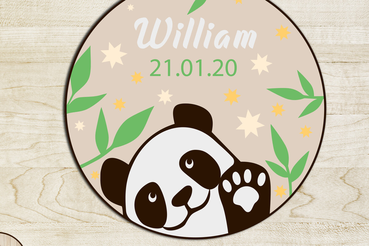 Intra απο ξύλο plywood 3mm-4mm πάχος – Διακοσμητικό τοίχου Panda, Παιδικό Πάνελ Δίασταση  40x30 cm INTRAFABR-86382239