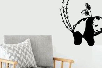 Intra απο ξύλο plywood 3mm-4mm πάχος – Σχεδιασμός Panda Metal Art Wall Art Δίασταση  40x30 cm INTRAFABR-75475179