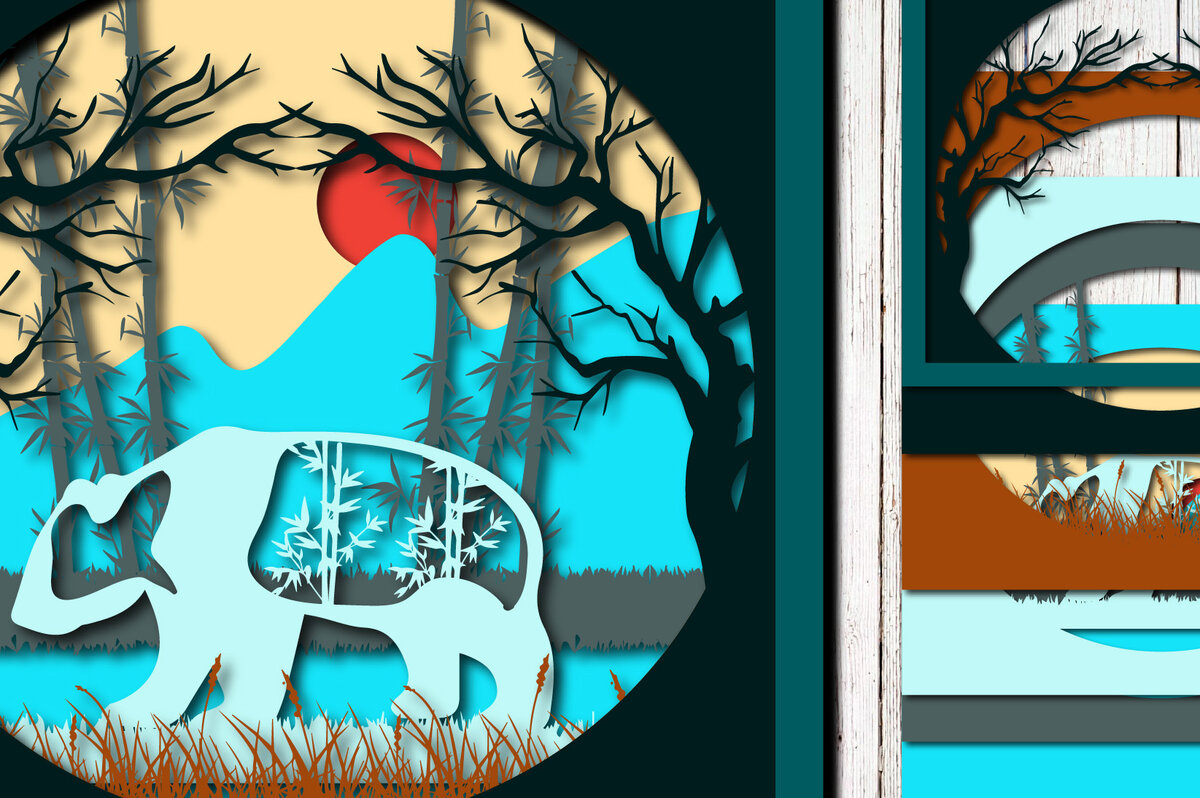 Σετ των 2 Intra απο ξύλο plywood 3mm-4mm πάχος – Panda σε πολυστρωματική κοπή λέιζερ ζούγκλας Δίασταση  20x20 cm INTRAFABR-23313887