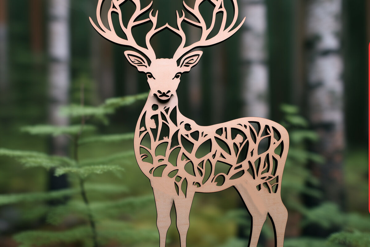 Σετ των 2 Intra απο ξύλο plywood 3mm-4mm πάχος – PANNO DEER Wood Δίασταση  20x20 cm INTRAFABR-90106969