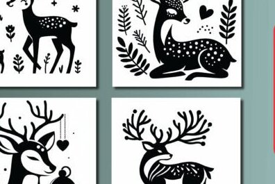 Σετ των 2 Intra απο ξύλο plywood 3mm-4mm πάχος – ΠακέτοWood PANNO DEER Δίασταση  20x20 cm INTRAFABR-90169554