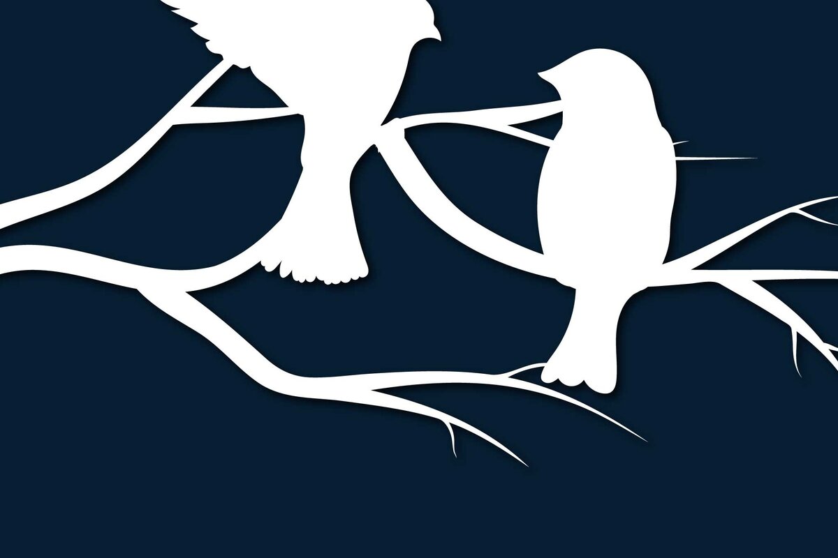 Σετ των 2 Intra απο ξύλο plywood 3mm-4mm πάχος – Χαρτί κομμένο πουλί σε ντεκόρ με κλαδιά δέντρου Δίασταση  20x20 cm INTRAFABR-68549620