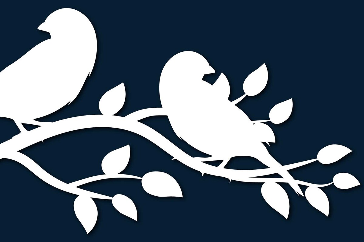 Σετ των 2 Intra απο ξύλο plywood 3mm-4mm πάχος – Χαρτί κομμένο πουλί σε ντεκόρ με κλαδιά δέντρου Δίασταση  20x20 cm INTRAFABR-68530742